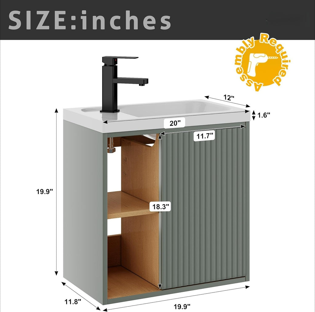 20" Floating Bathroom Vanity Sink Combo