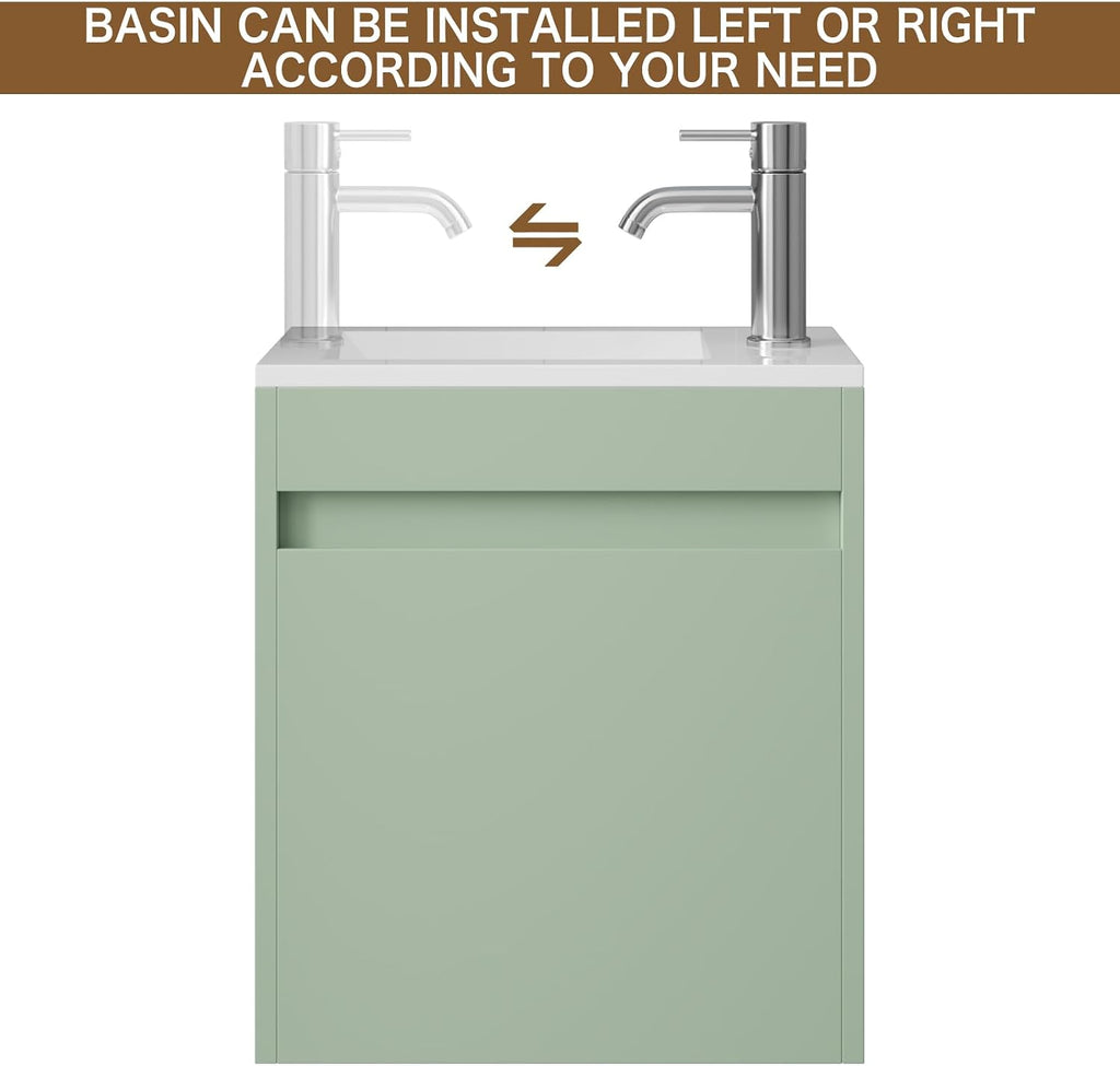 16" Floating Bathroom Vanity Sink Combo
