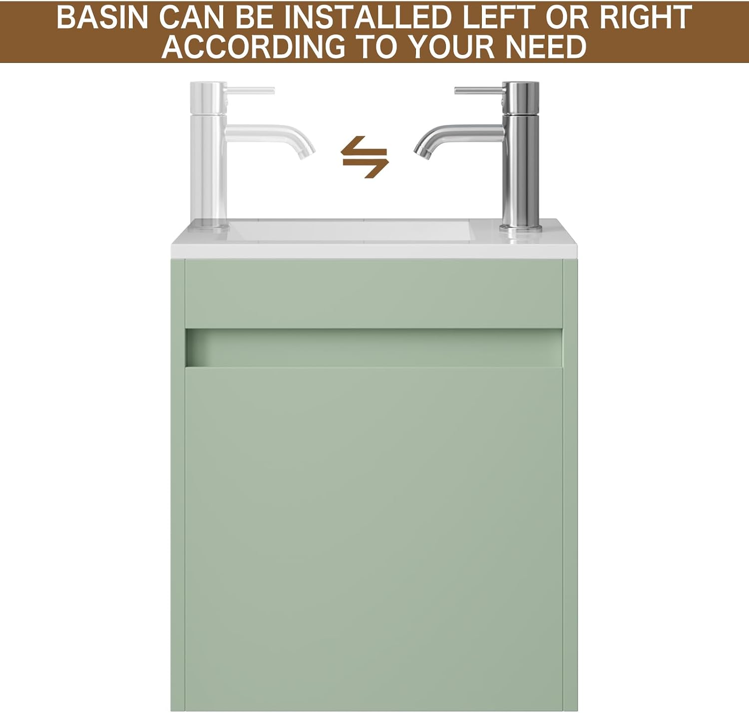 16" Floating Bathroom Vanity Sink Combo