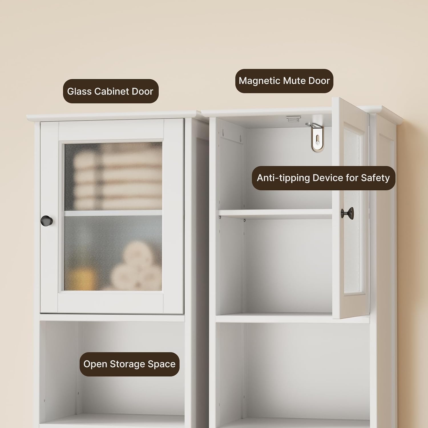 67.1" Tall Bathroom Storage Cabinet