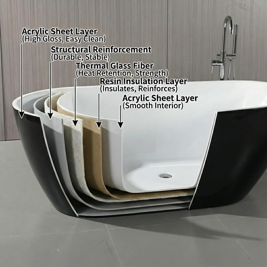 67 Inch Freestanding Bathtub
