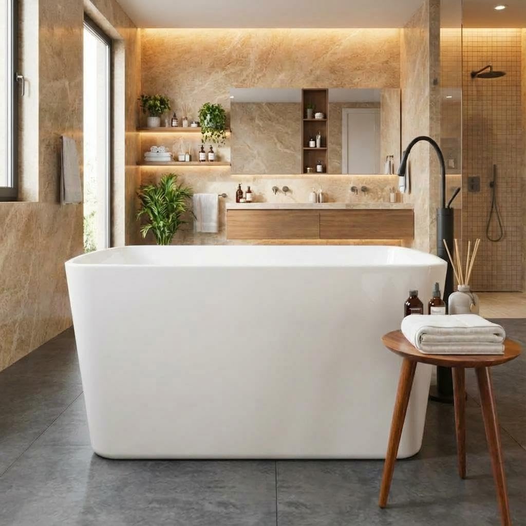 49" Square Freestanding Soaking Tub