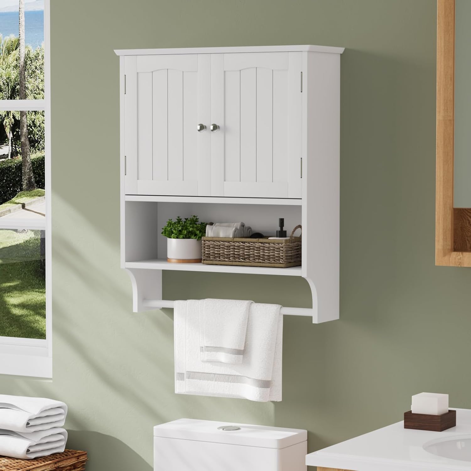 White Wall Mounted Bathroom Cabinet