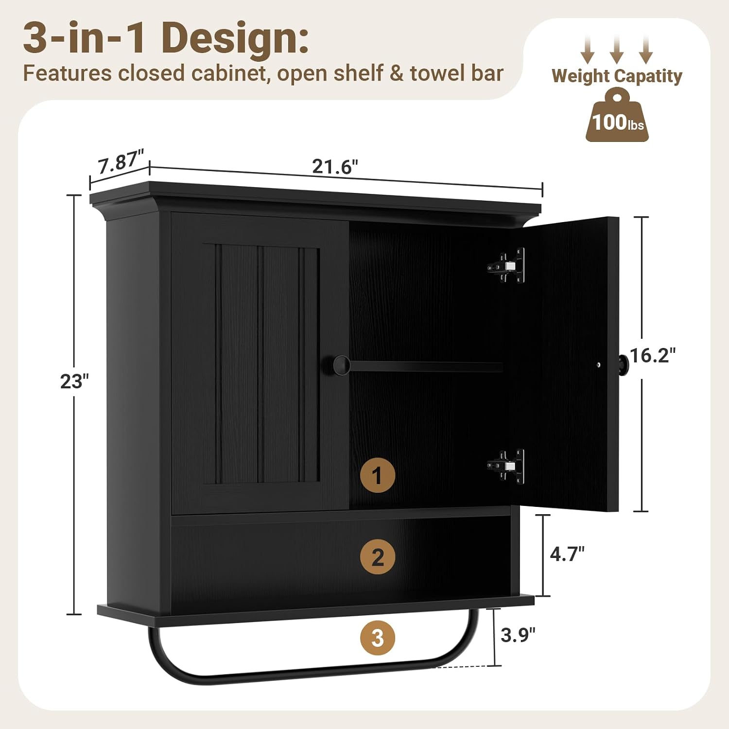 Farmhouse Bathroom Wall Medicine Cabinet