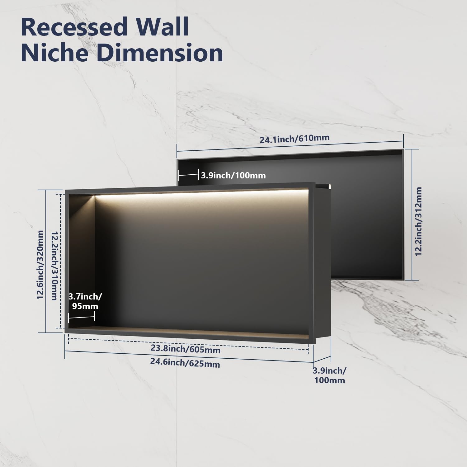 LED Stainless Steel Shower Niche