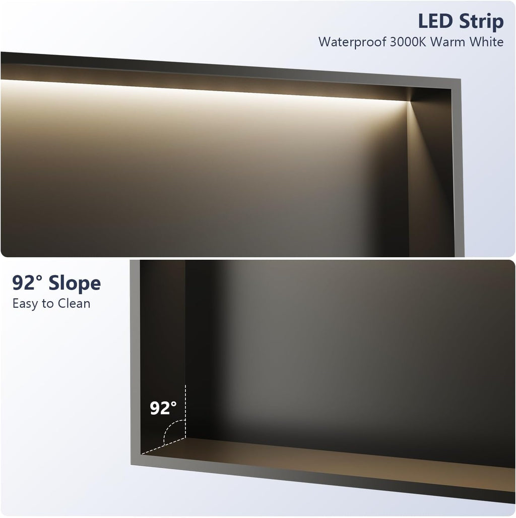 LED Stainless Steel Shower Niche