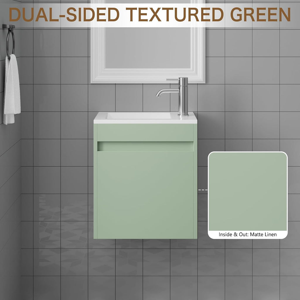 16" Floating Bathroom Vanity Sink Combo