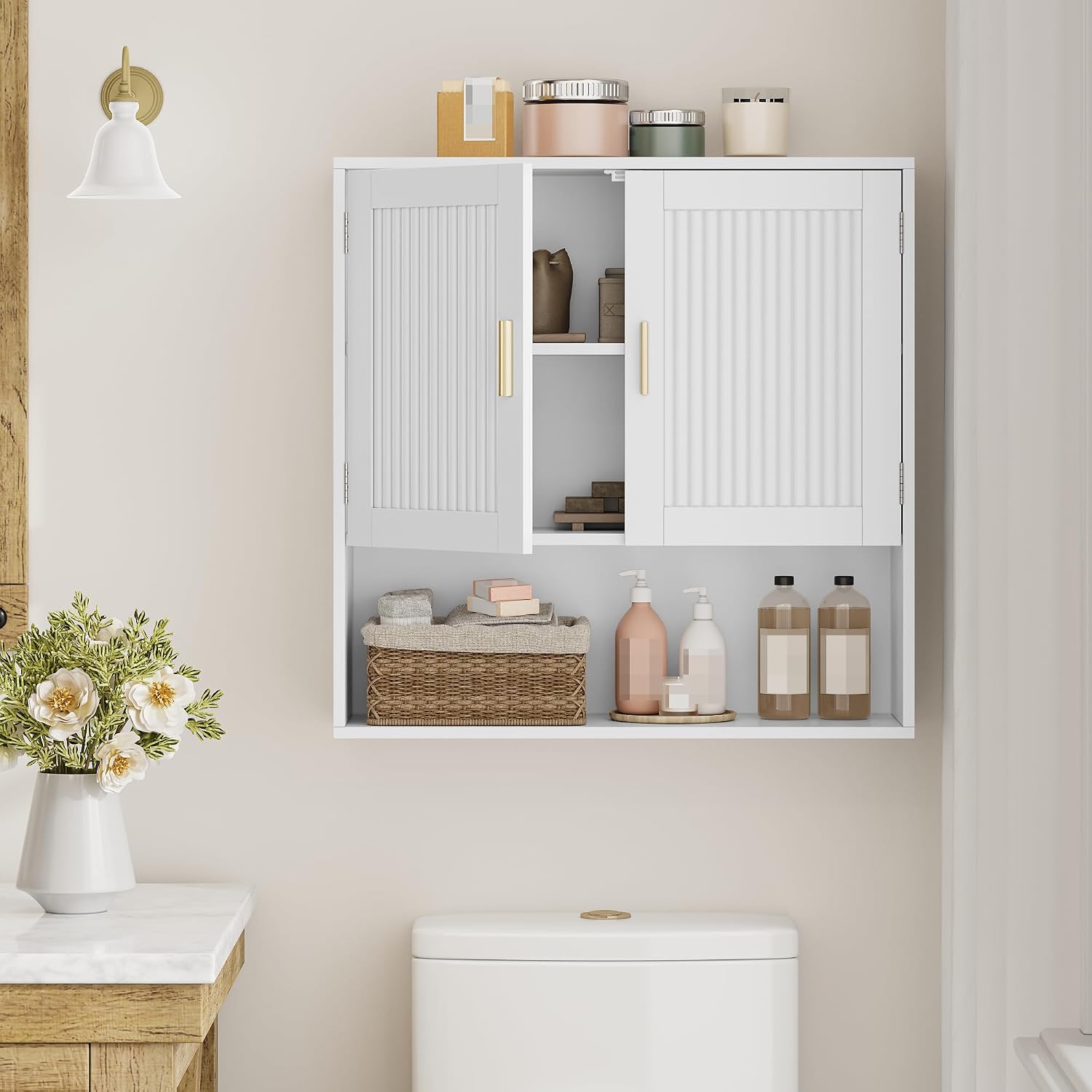 Fluted Bathroom Cabinet