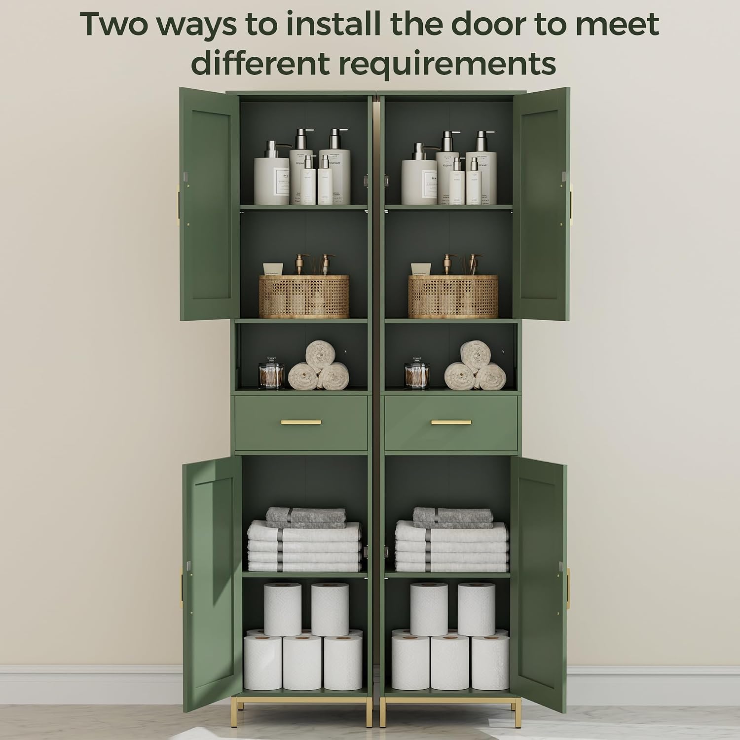 67" H Bathroom Storage Cabinet