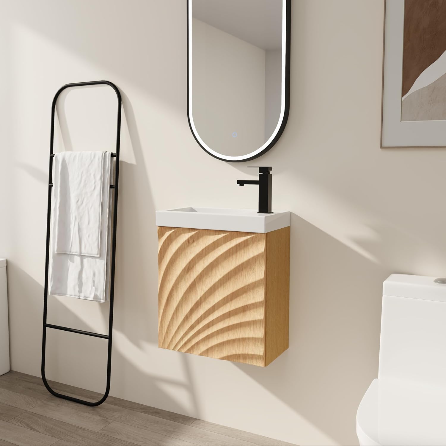 8.5" Floating Bathroom Vanity with Sink Combo