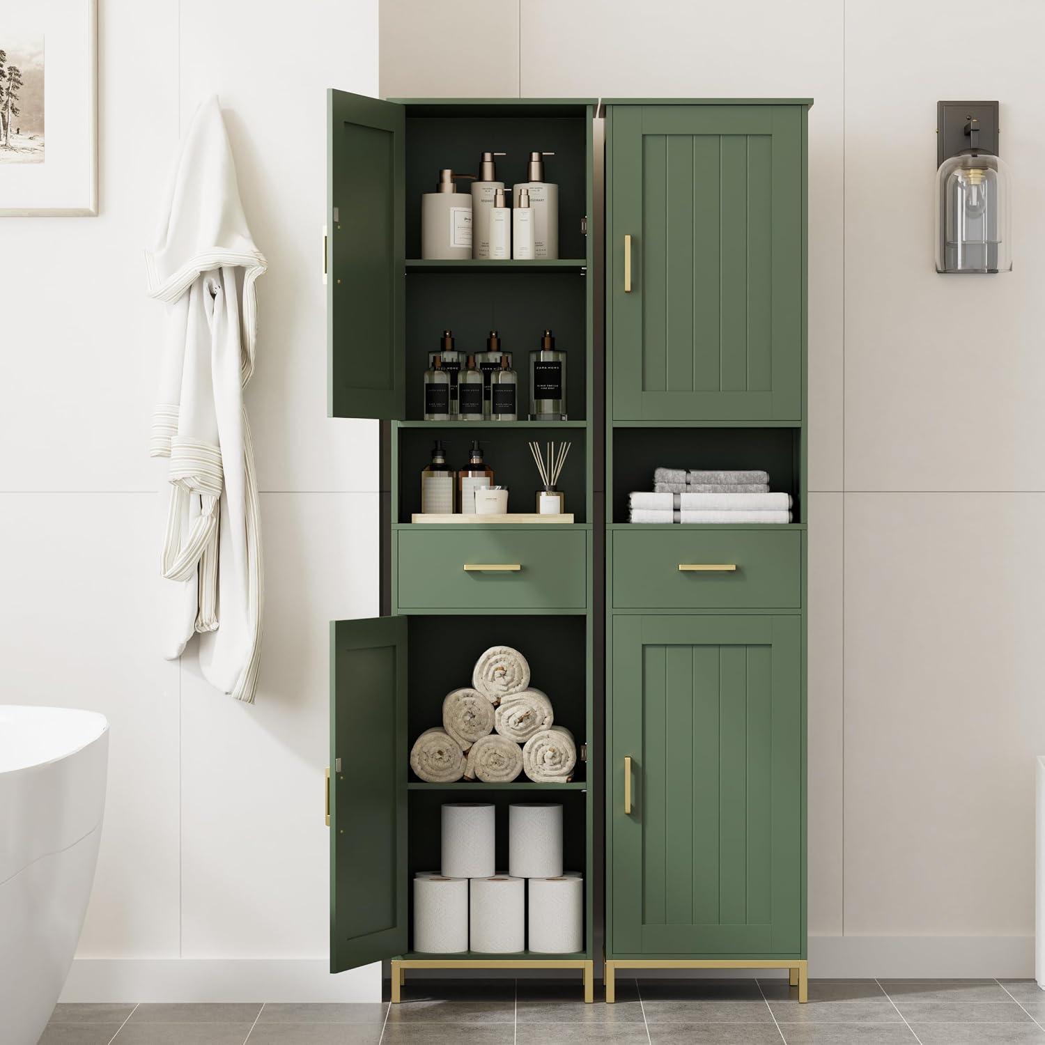 67" H Bathroom Storage Cabinet
