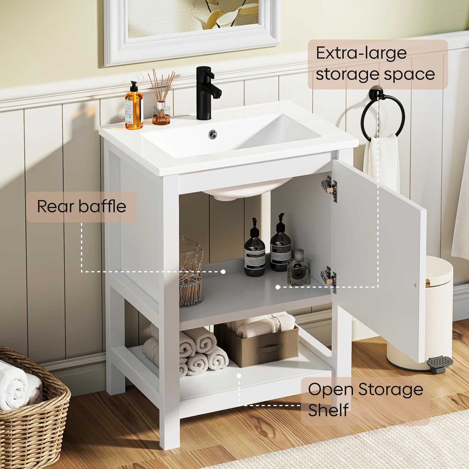 24 Inch Farmhouse Bathroom Vanity Sink Combo
