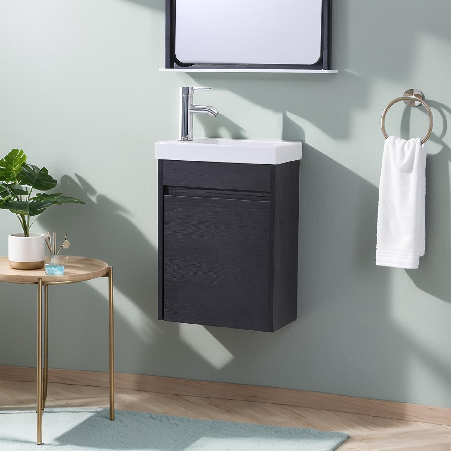 16 Inch Floating Bathroom Vanity Sink Combo