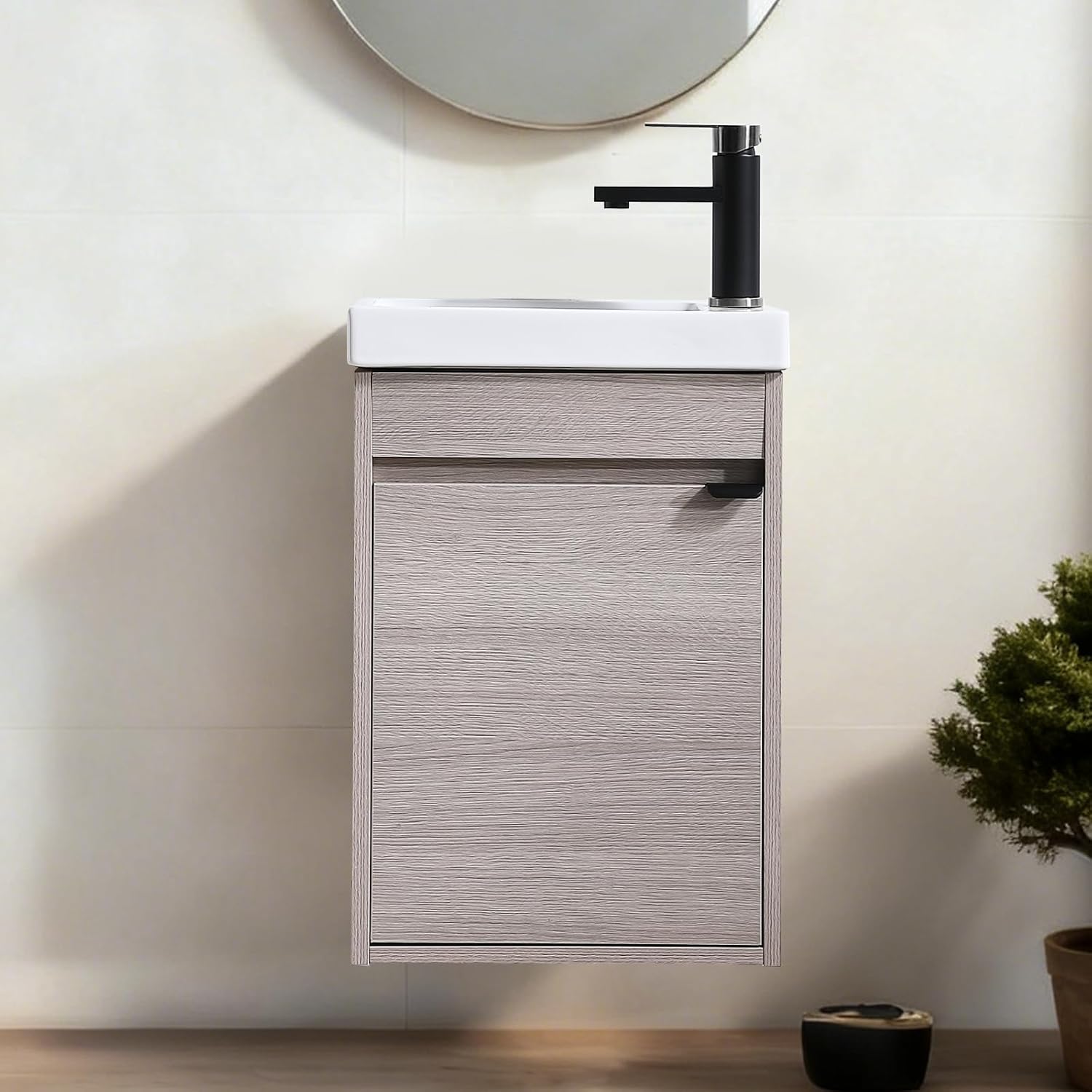 16 Inch Floating Bathroom Vanity Sink Combo