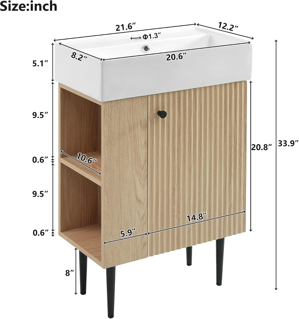 21.6" Bathroom Vanity with Sink Combo