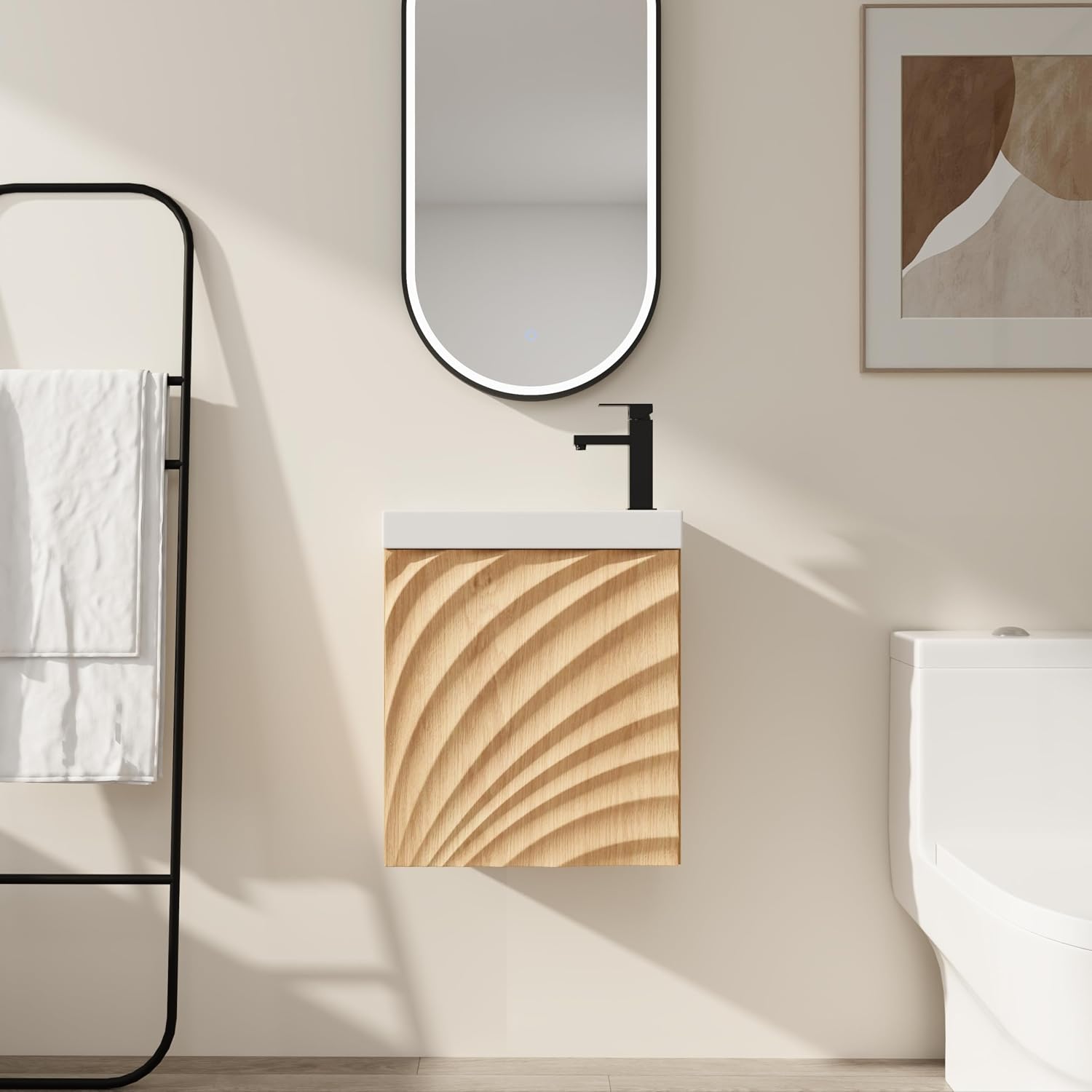 8.5" Floating Bathroom Vanity with Sink Combo