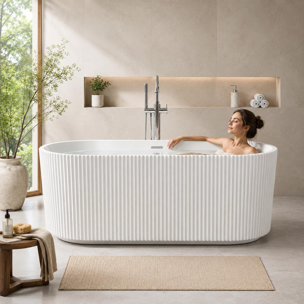 67" Freestanding Soaking Bathtub