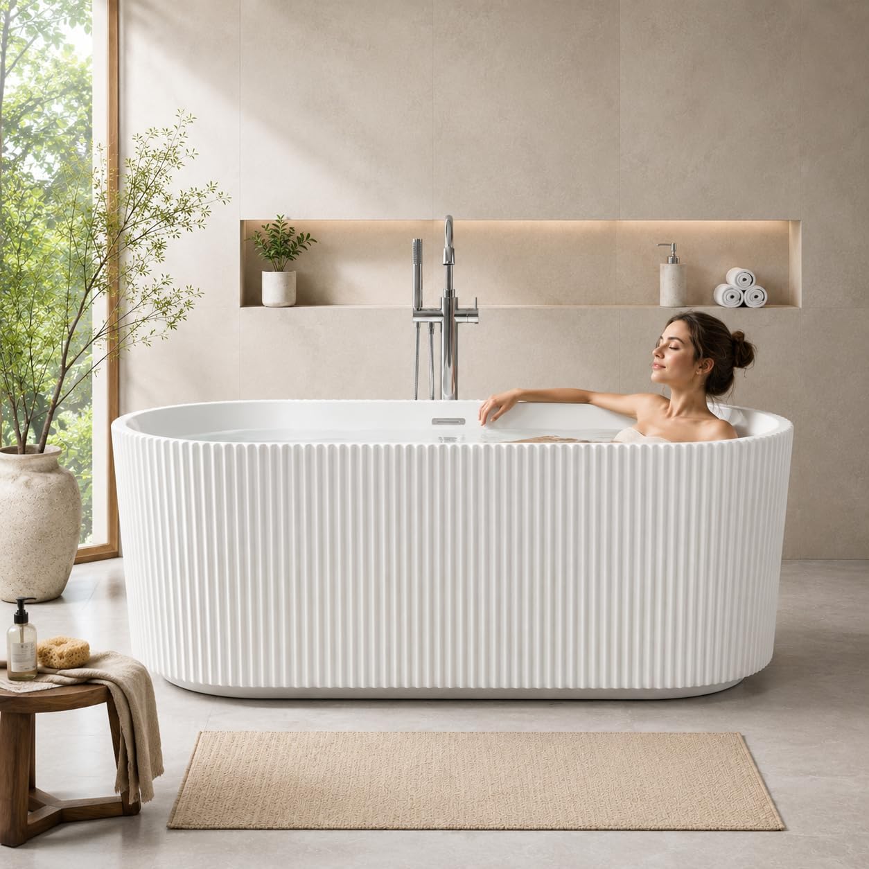 67" Freestanding Soaking Bathtub