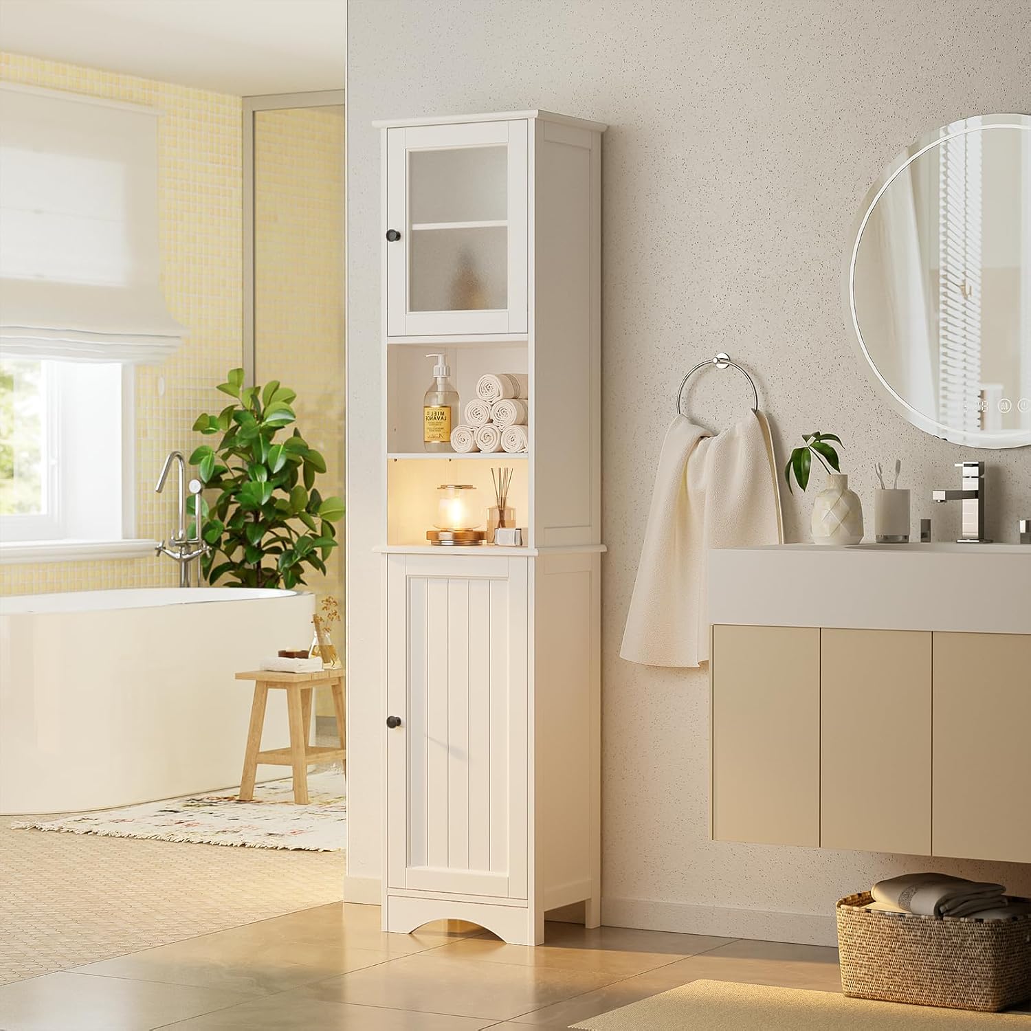 67.1" Tall Bathroom Storage Cabinet