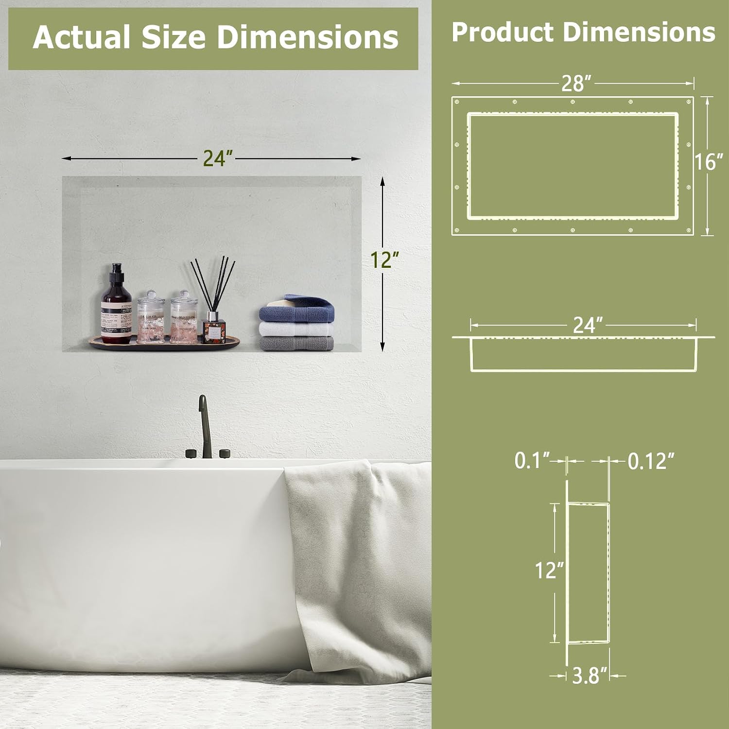 16"x28" Shower Niche