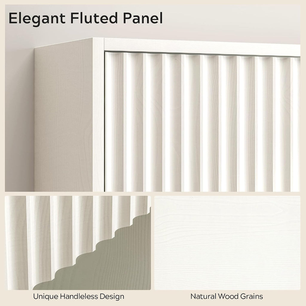 Fluted Wooden Medicine Cabinet
