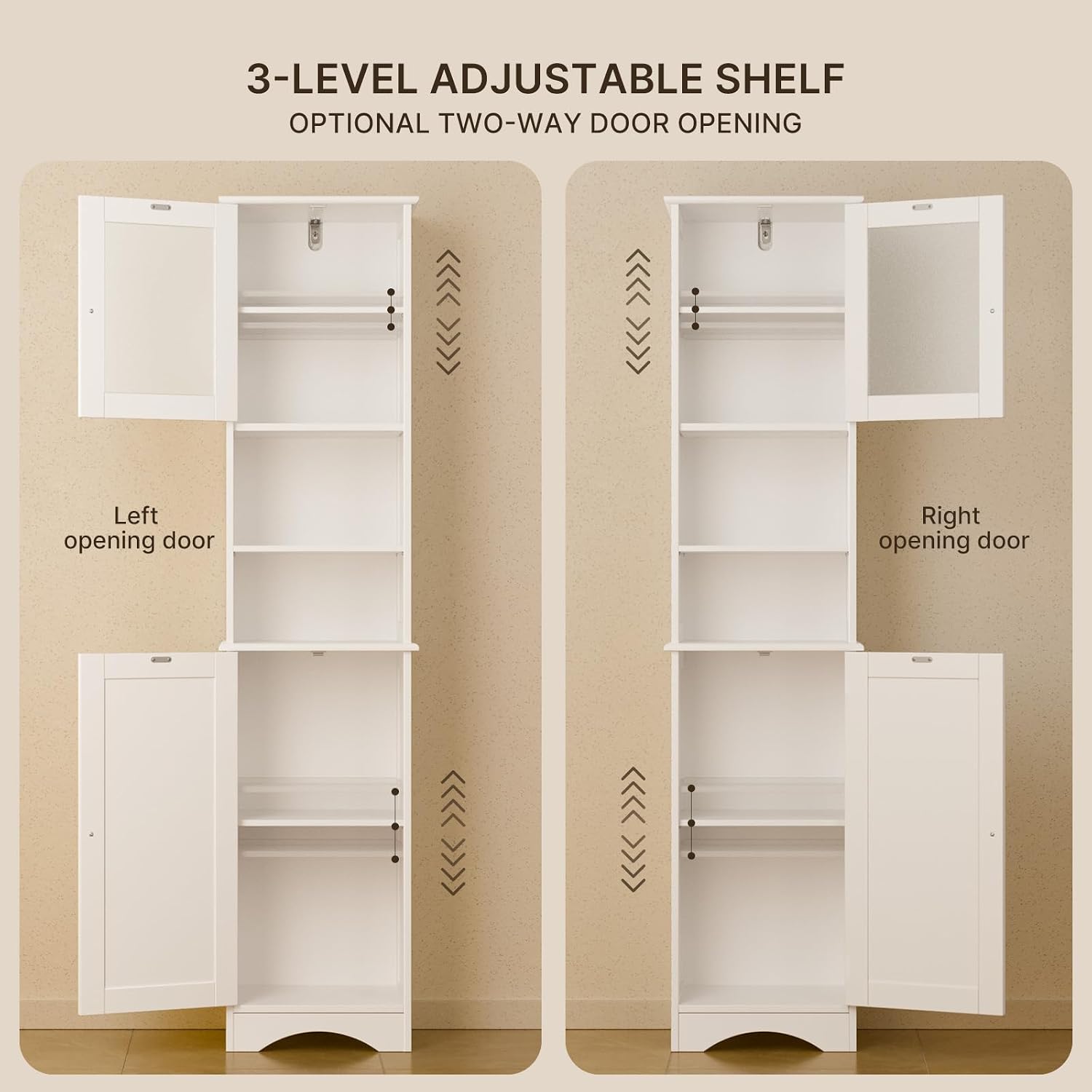 67.1" Tall Bathroom Storage Cabinet