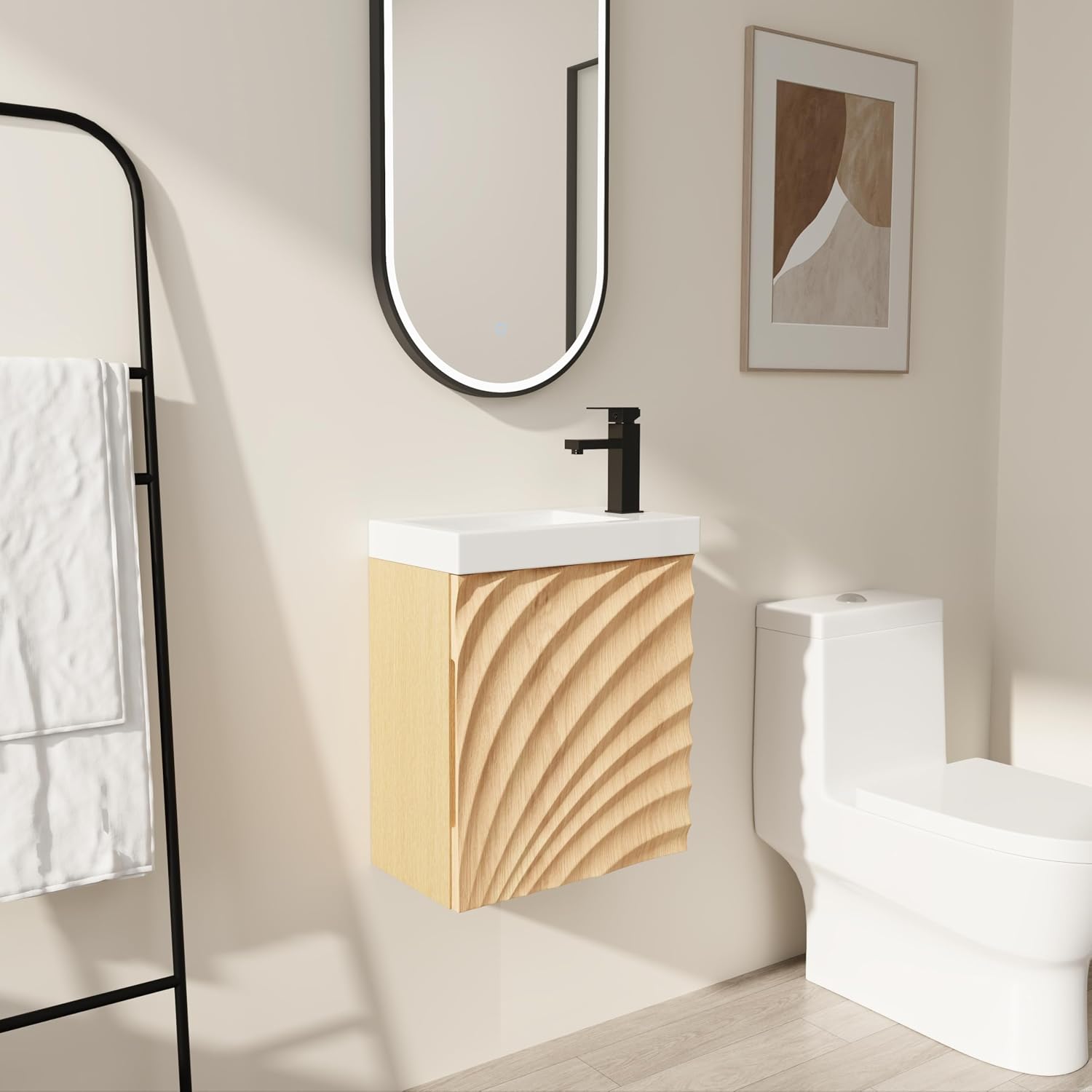8.5" Floating Bathroom Vanity with Sink Combo