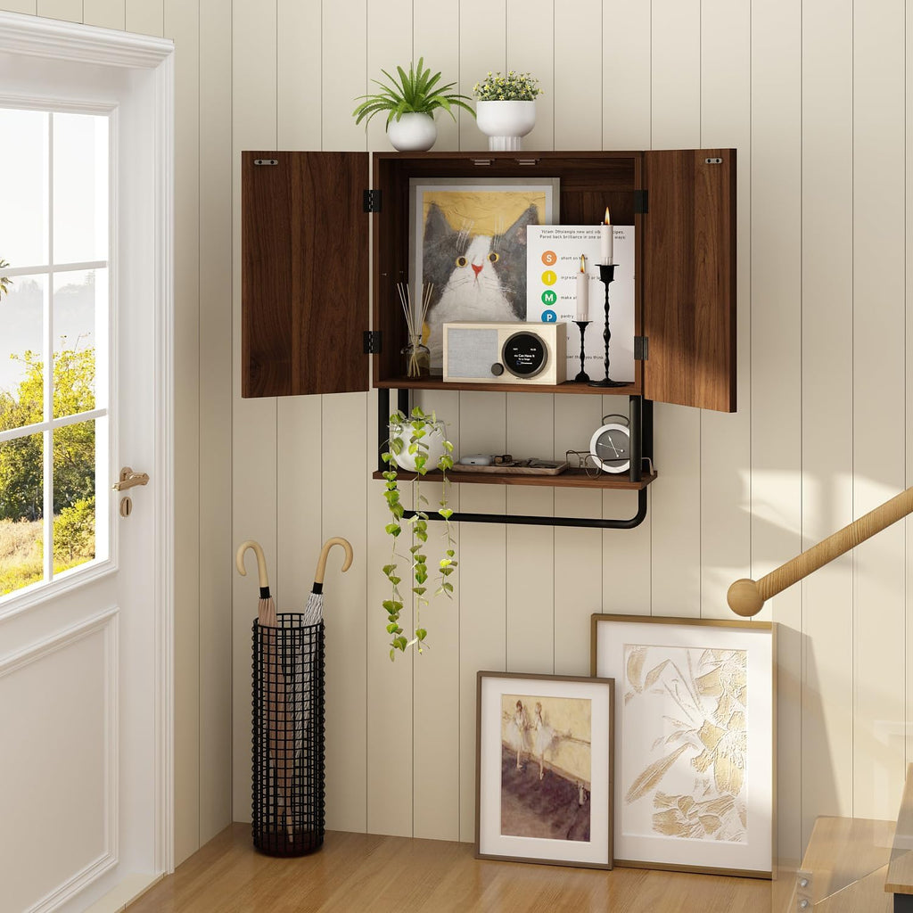 Fluted Bathroom Wall Cabinet