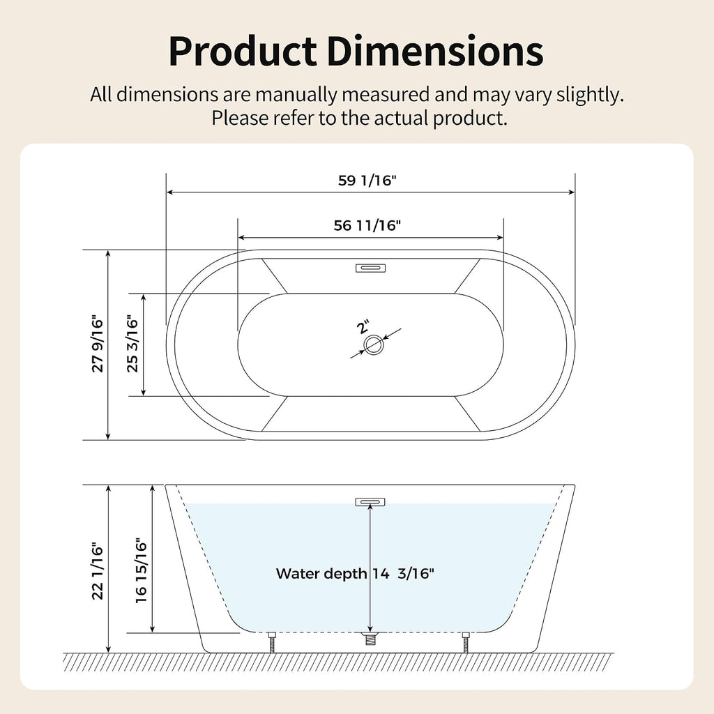 59" Freestanding Tub
