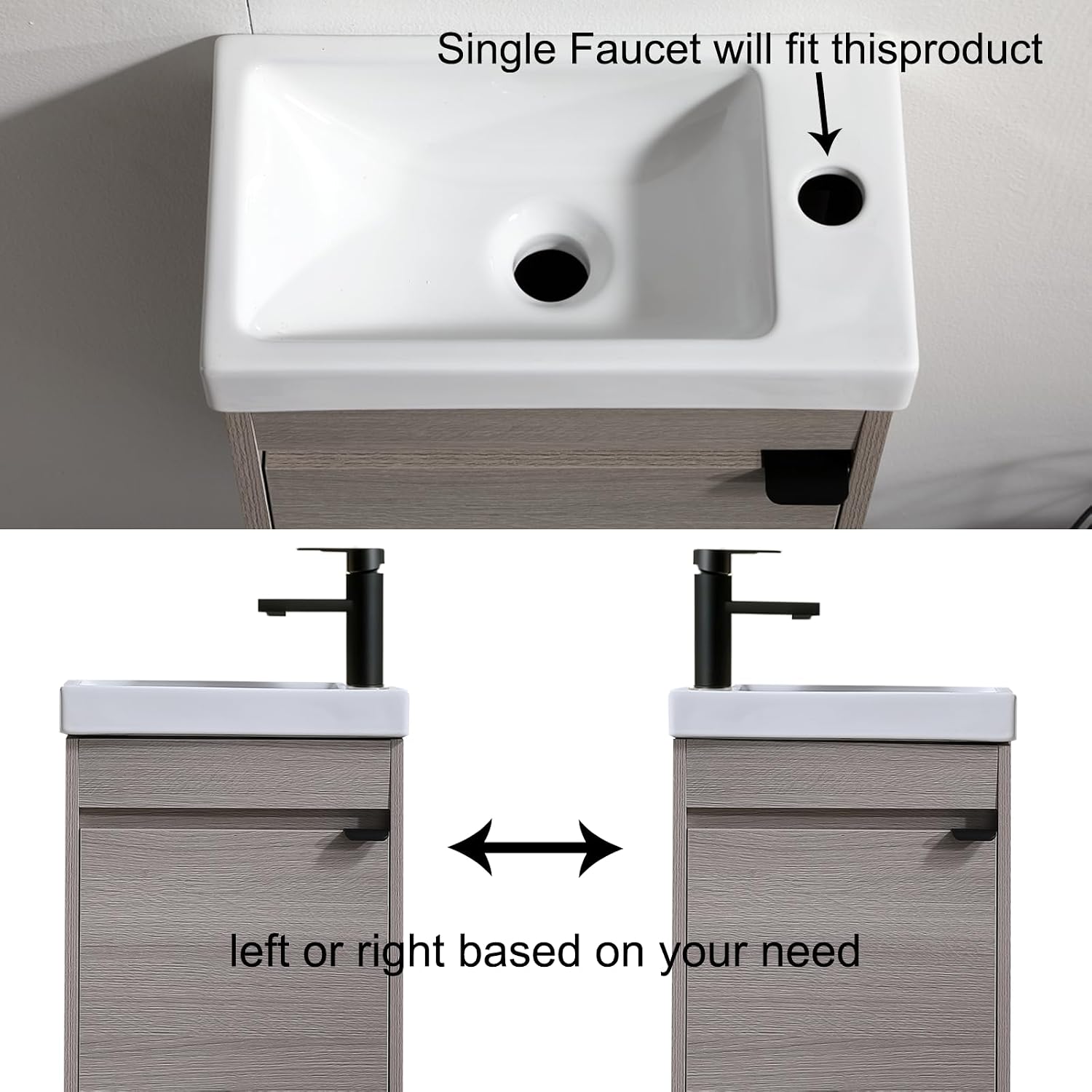 16 Inch Floating Bathroom Vanity Sink Combo