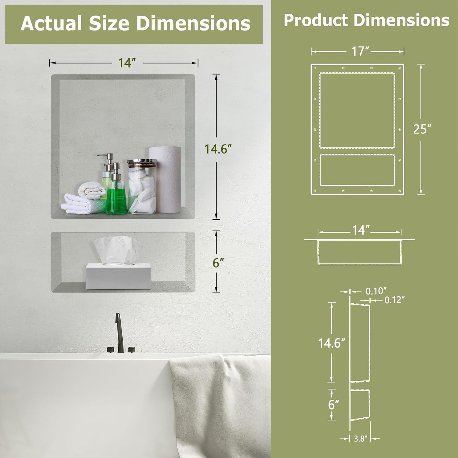 25"x17" Shower Niche