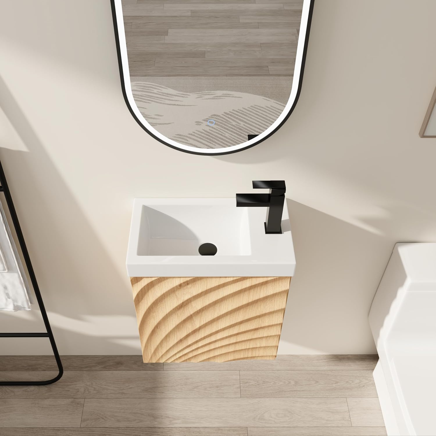 8.5" Floating Bathroom Vanity with Sink Combo
