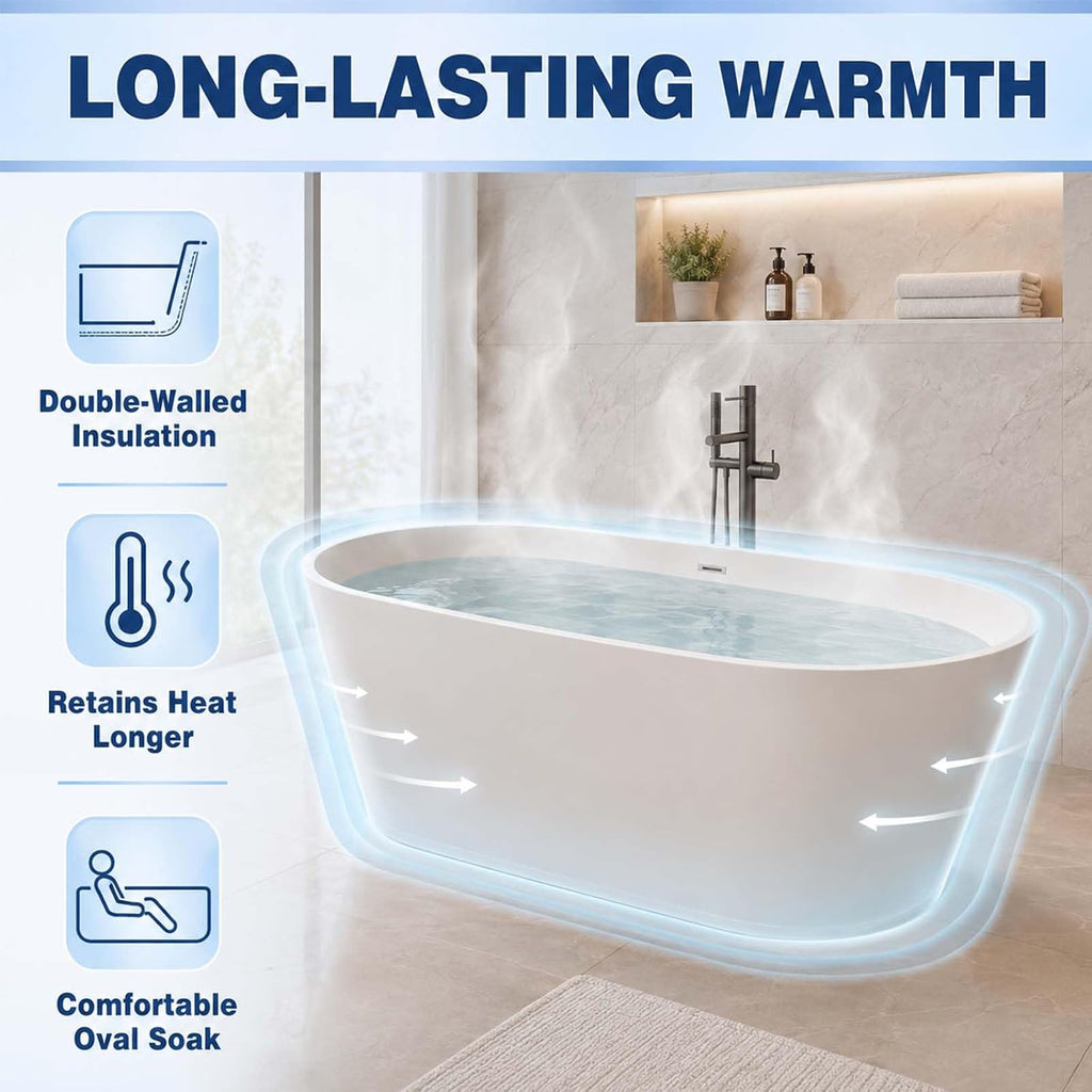 55" Oval Freestanding Tub