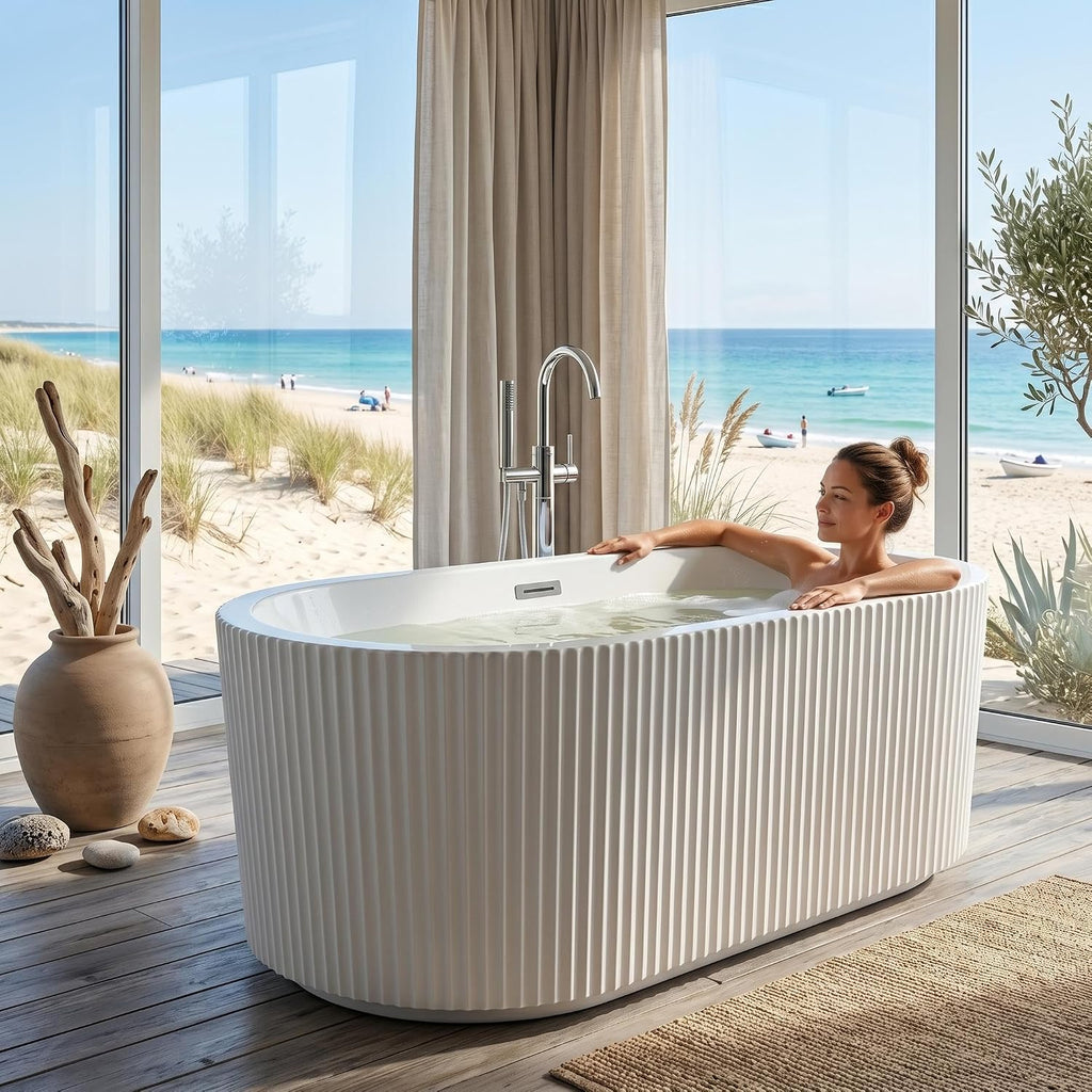 67" Freestanding Soaking Bathtub