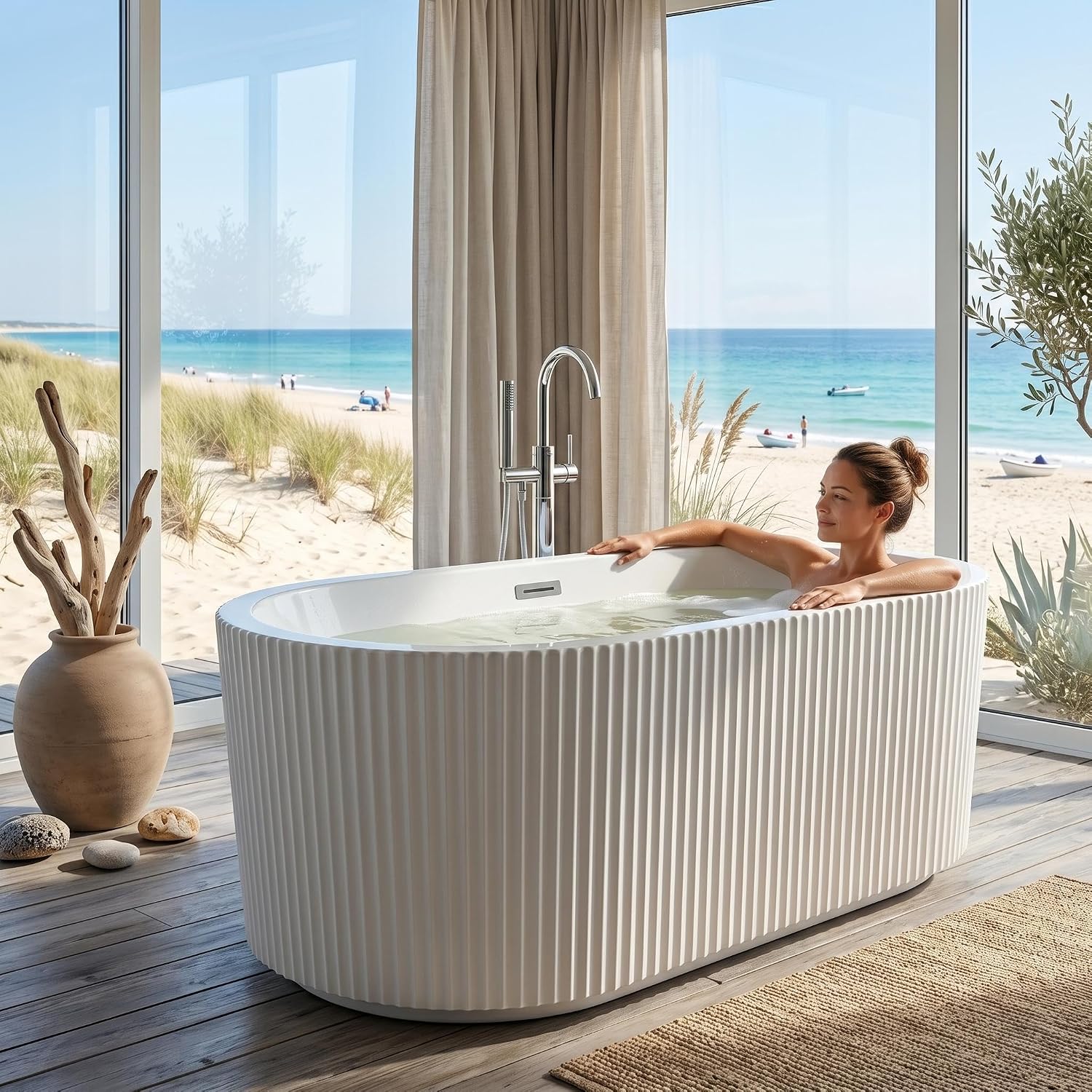 67" Freestanding Soaking Bathtub