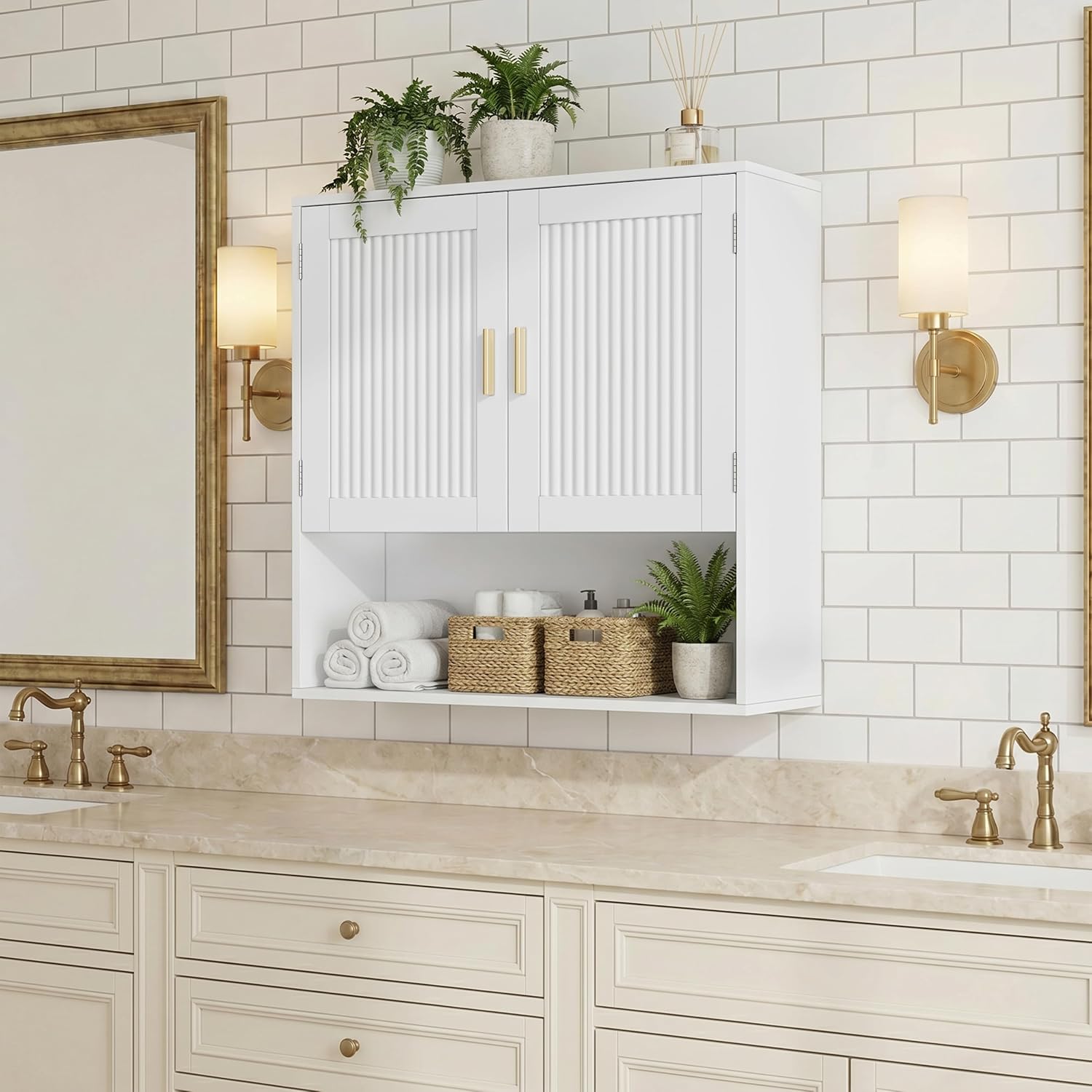 Fluted Bathroom Cabinet