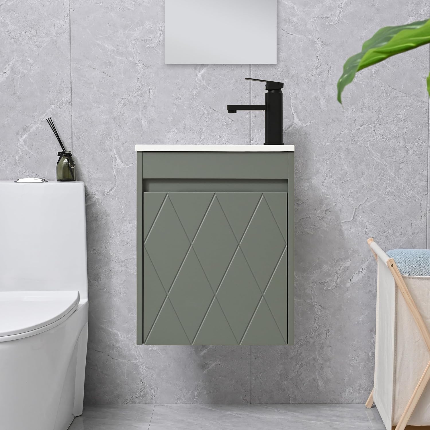 16" Floating Bathroom Vanity Sink Combo