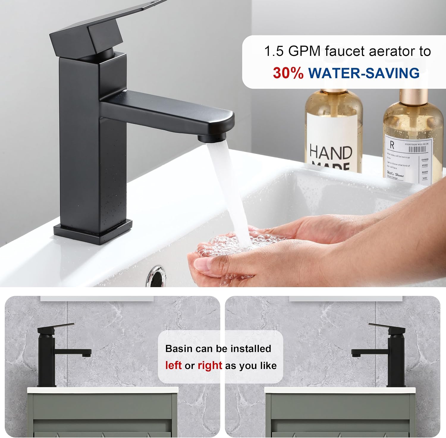 16" Floating Bathroom Vanity Sink Combo