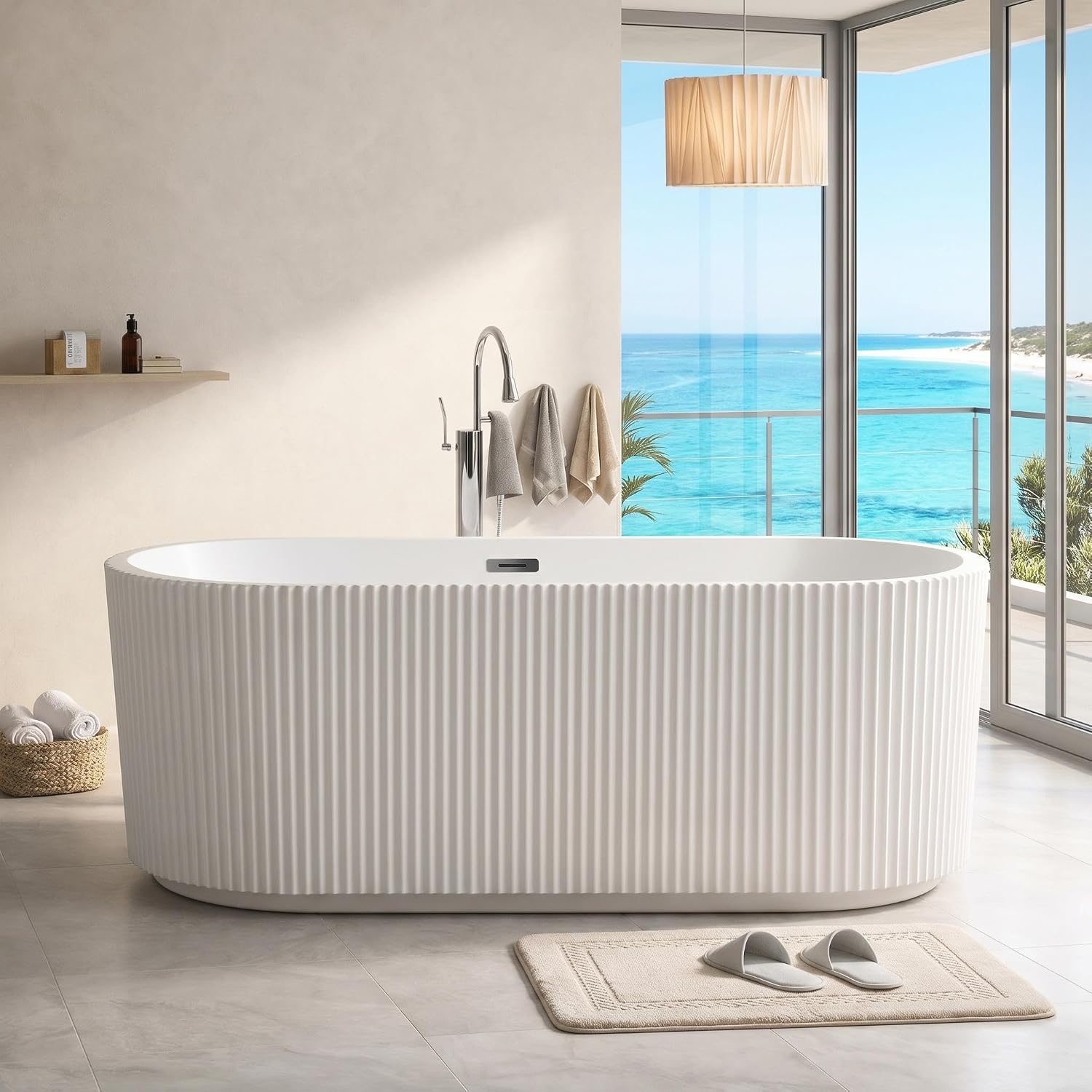 67" Freestanding Soaking Bathtub