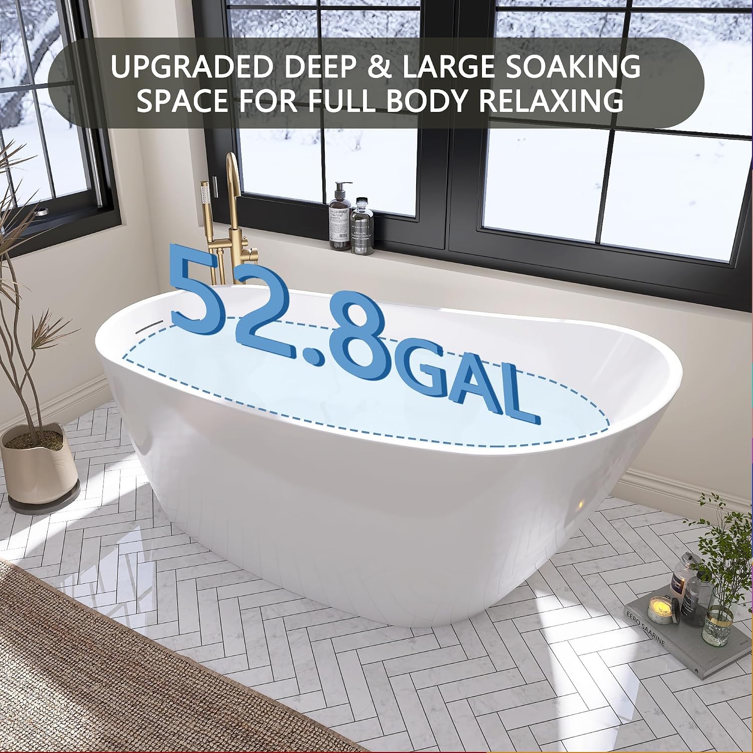 59" Freestanding Bathtub