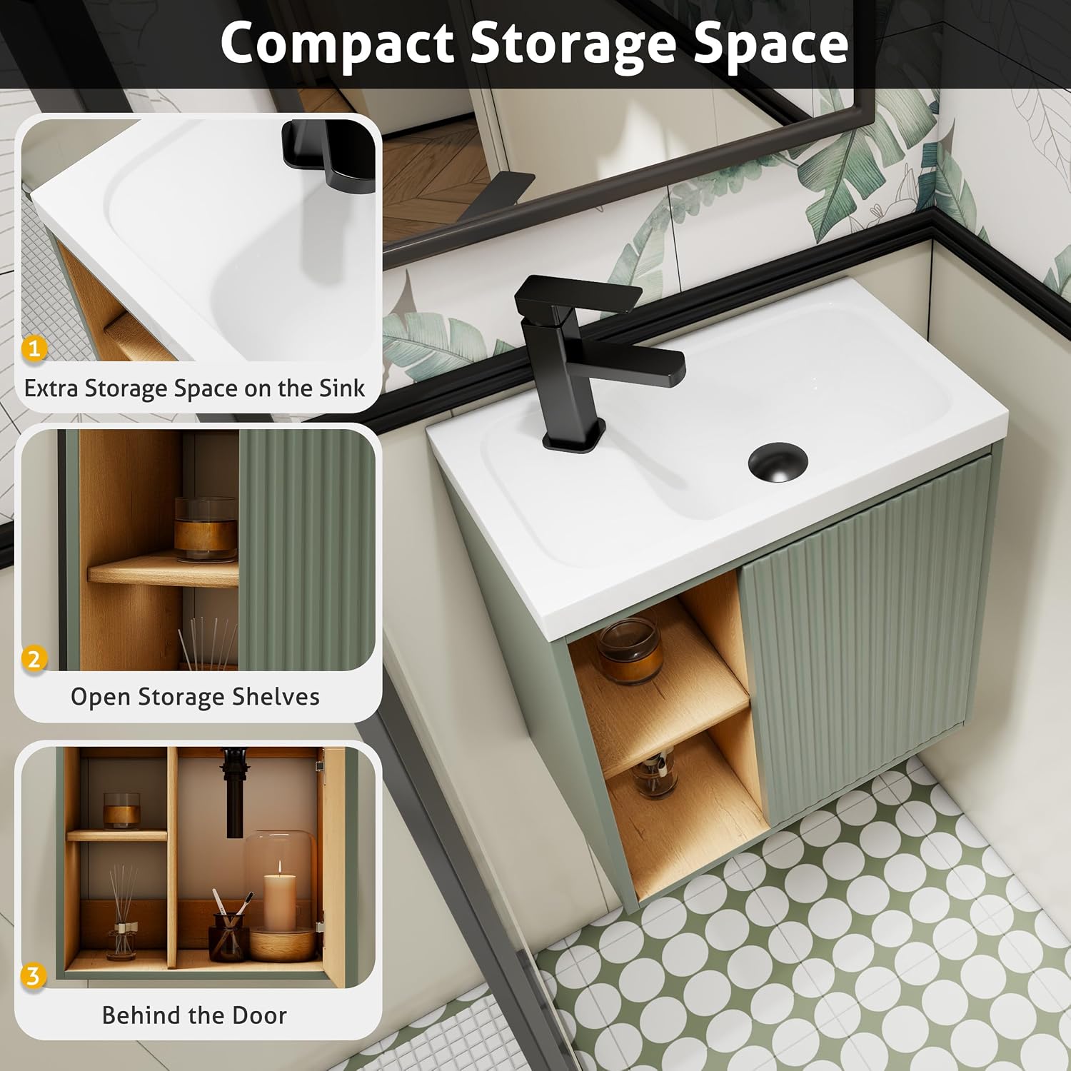 20" Floating Bathroom Vanity Sink Combo