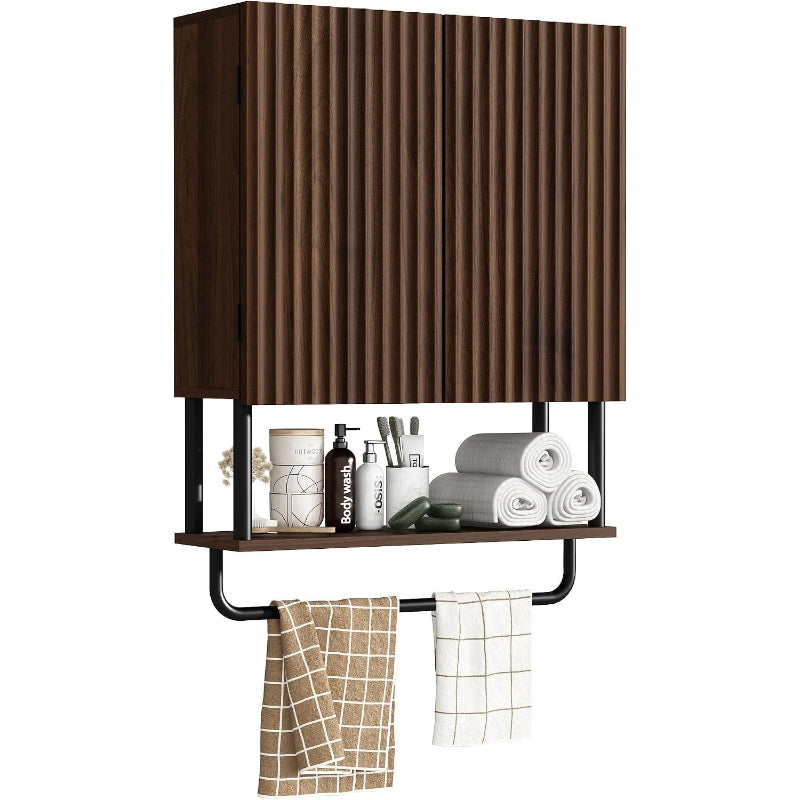 Fluted Bathroom Wall Cabinet
